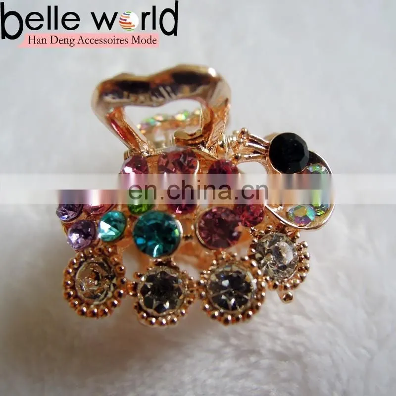 Elegant Peafowl Rhinestone Mini Wedding Hair Claw Clips
