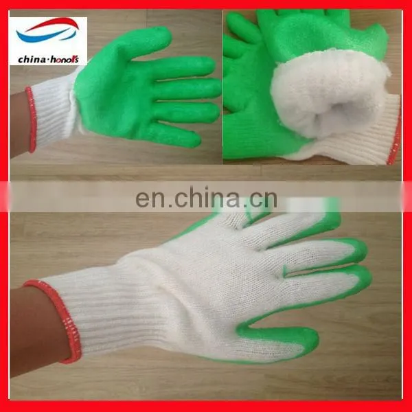cotton lined rubber working gloves/rubber coated cotton working gloves