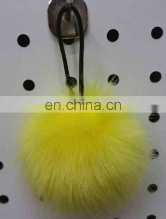 Fluffy and cute baby elastic hair band with faux fur ball