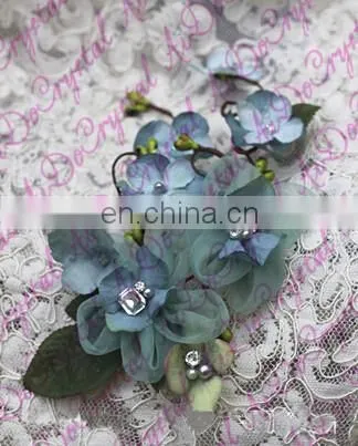 Aidocrystal classic green floral tiaras,artificial lace flower fascinators,rhinestone headpiece