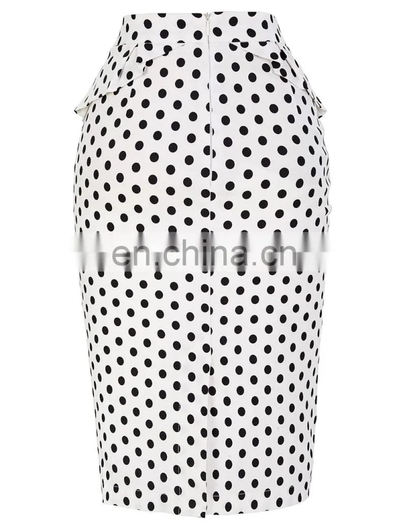 Grace Karin Occident Women's Hips-Wrapped Vintage Retro Cotton Polka Dots Skirt CL008928-9