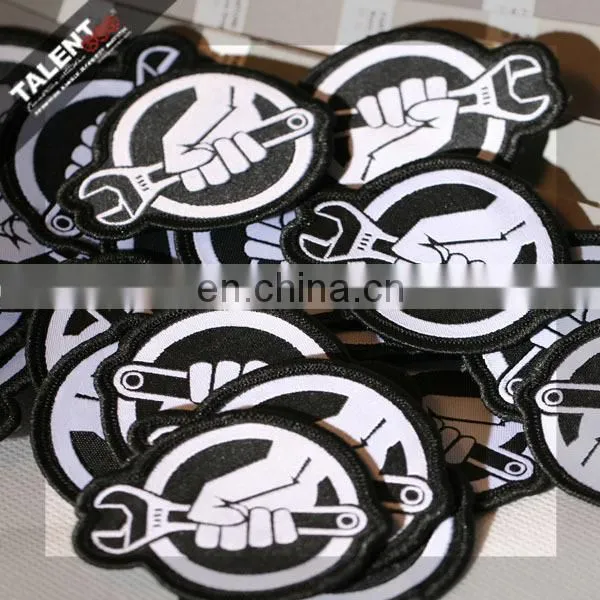 custom garment woven printed leather patch label hang tag
