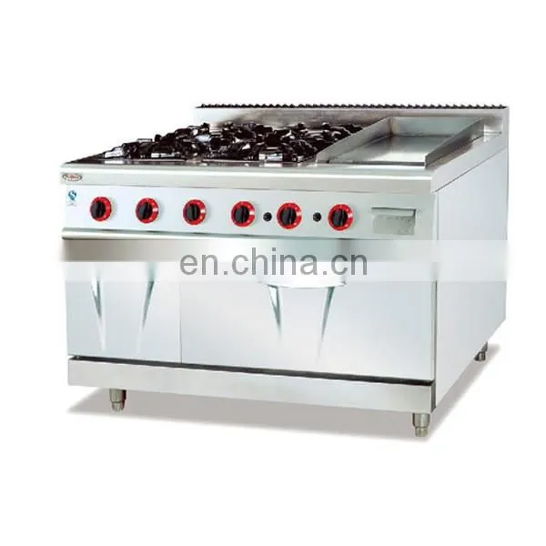 Multifunction Cooking Equipment Gas Range Stove With 4-Burner&Griddle&Oven