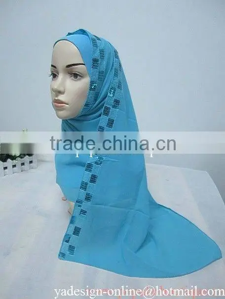 A374 Latest Islamic Head Scarf Hejab- Hijab sew with scarf
