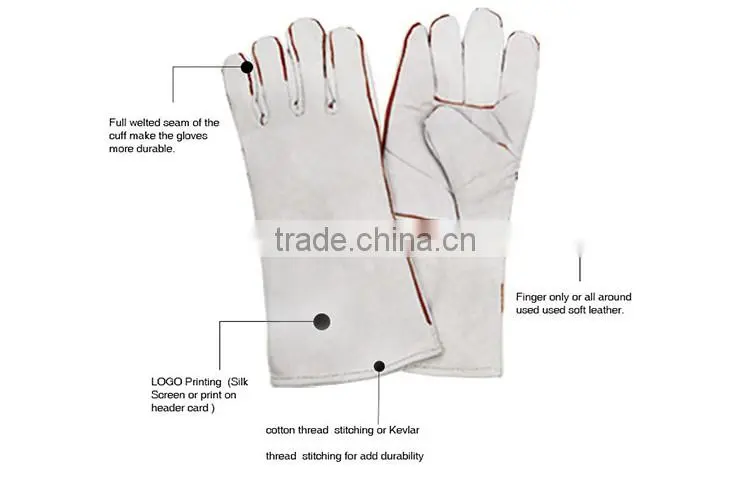 Popular Design Welding Leather Gloves, leather welding gloves, glove with long sleeve LG033