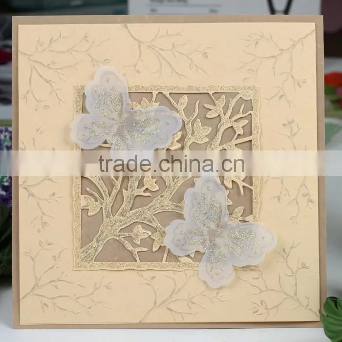 High Quality Fancy Luxury Laser Engrave Wedding Invitation Cards