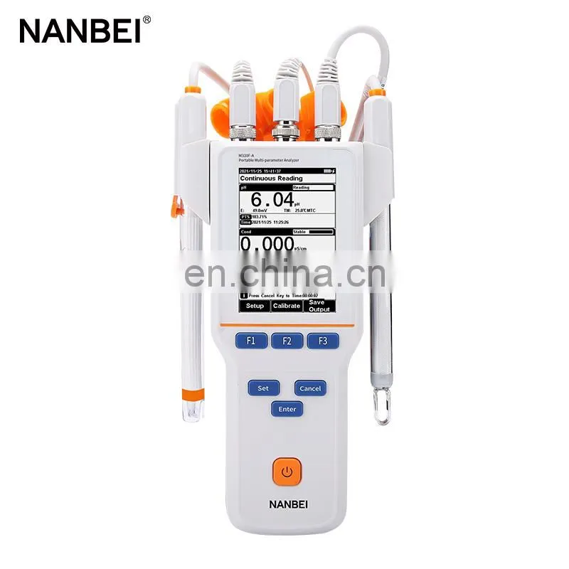 1-5 points calibration pH EC ISE DO Temp sensor portable multiparameter water quality meter price