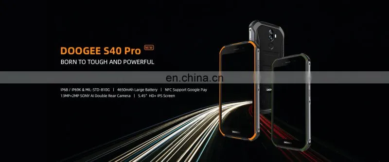 Wholesale DOOGEE S40 Pro Smartphone 5.45'' HD+ IPS Screen 4GB+64GB 13MP+2MP Rear Camera 4650mAh Large Battery Android 10.0