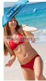 budweiser 2015 new arrival Hot sale promotion gift wooden beach tennis racket/beach paddle with holes with beach ball wholesale