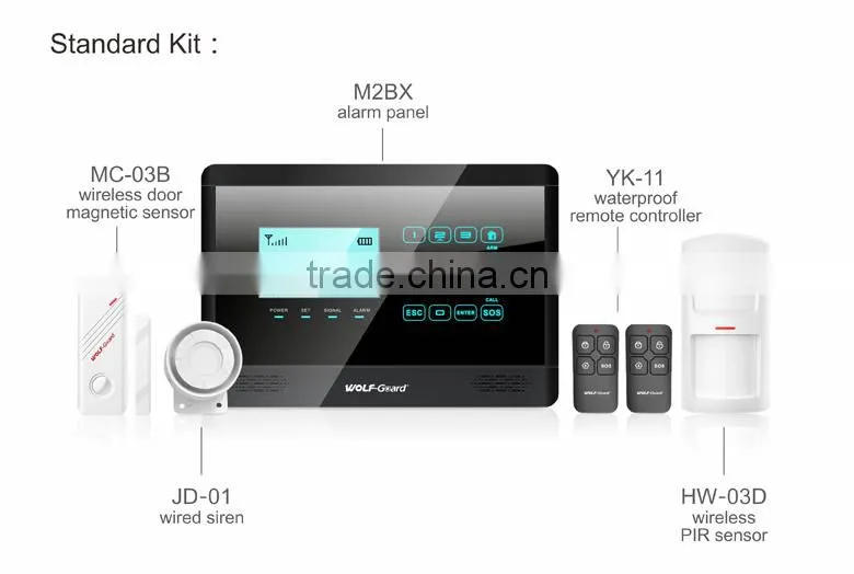 GSM Wireless Home Burglar Alarm Security System Remote Control PIR Door Sensor