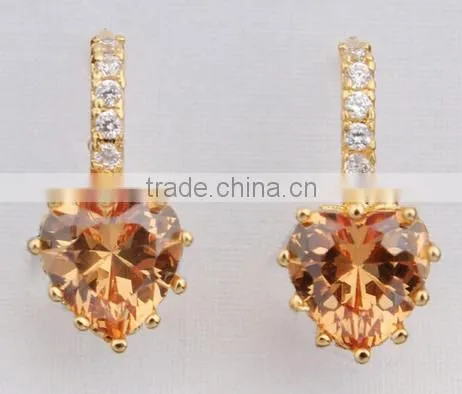 fashion earring Real Platinum Plated Luxury Hoop Earring Zircon Fashion earrings