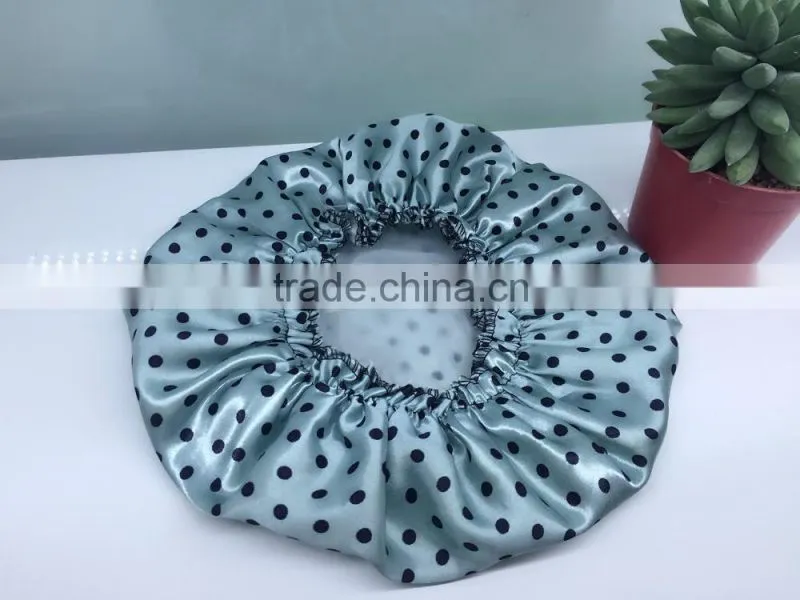 dot printed shower cap