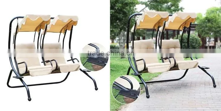 Outsunny Outdoor Garden Patio Covered Double Two Seat Balcony Swing Chair
