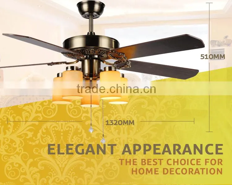 Push Button Big Light Ceiling Fan Made In China