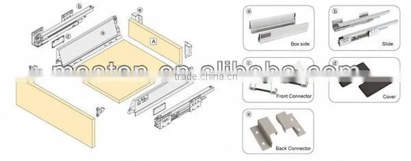 High quality low price drawer box guide rails