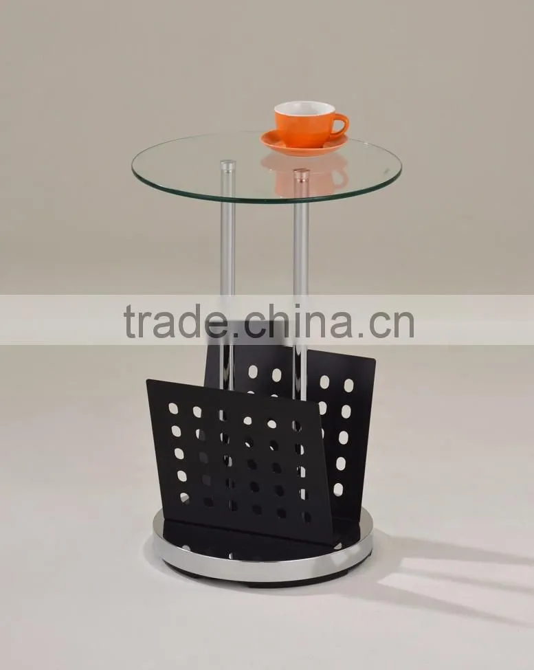 Glass Maganize side table snack table