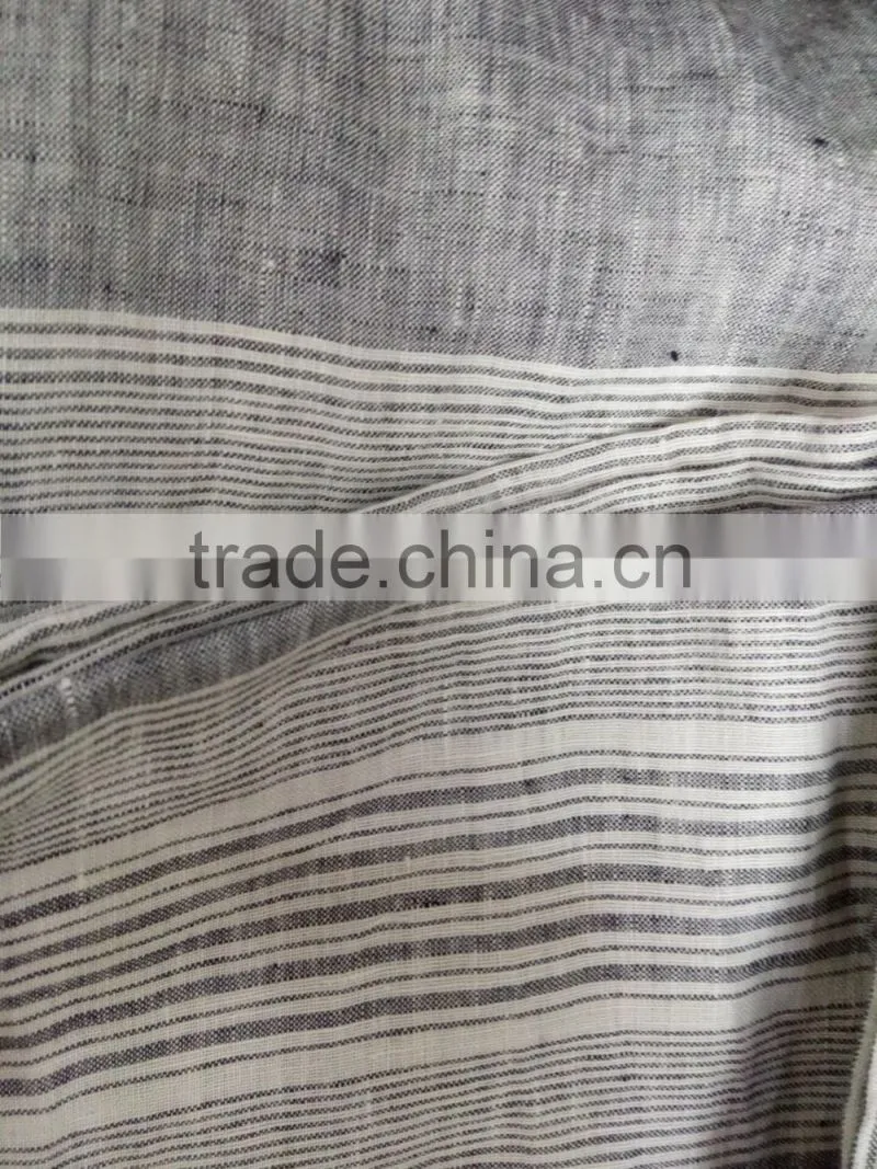 2015 Newest 100% linen gray stripe bedding set for home /hotel