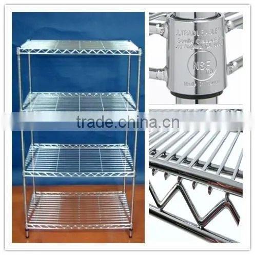 Wire Shelving Type and Single-sided Feature Corrosion Protection storage metallic wire mesh shelving