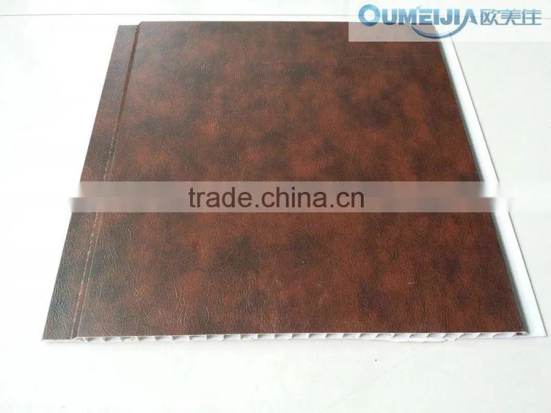 OUMEIJIA 2015 Latest Fashion pvc leather designed two grooves wall panel of decorative room panels