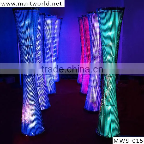 2016 wedding decoration LED light metal wedding pillar,wedding walk way stand ,wedding columns for wedding decoration(MWS-015)
