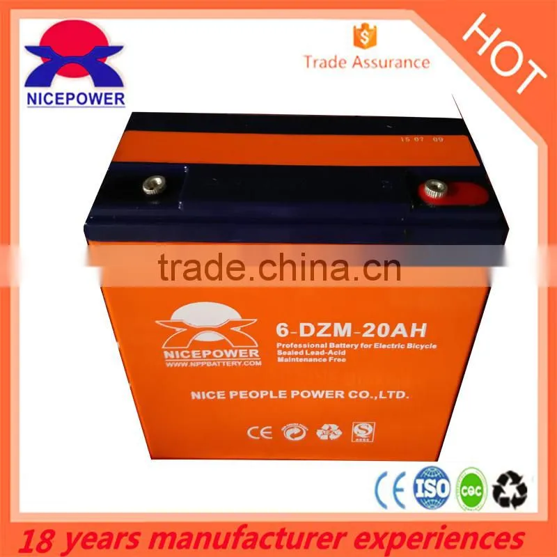 6-dzm-20 lead acid electric bike hidden battery 48v 12v 20ah