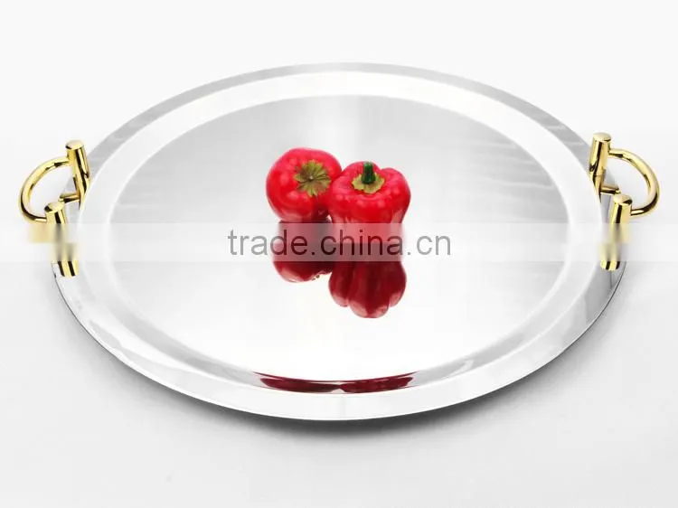 new products of gold rim stainless steel mirror polishing dinner plates for weddings