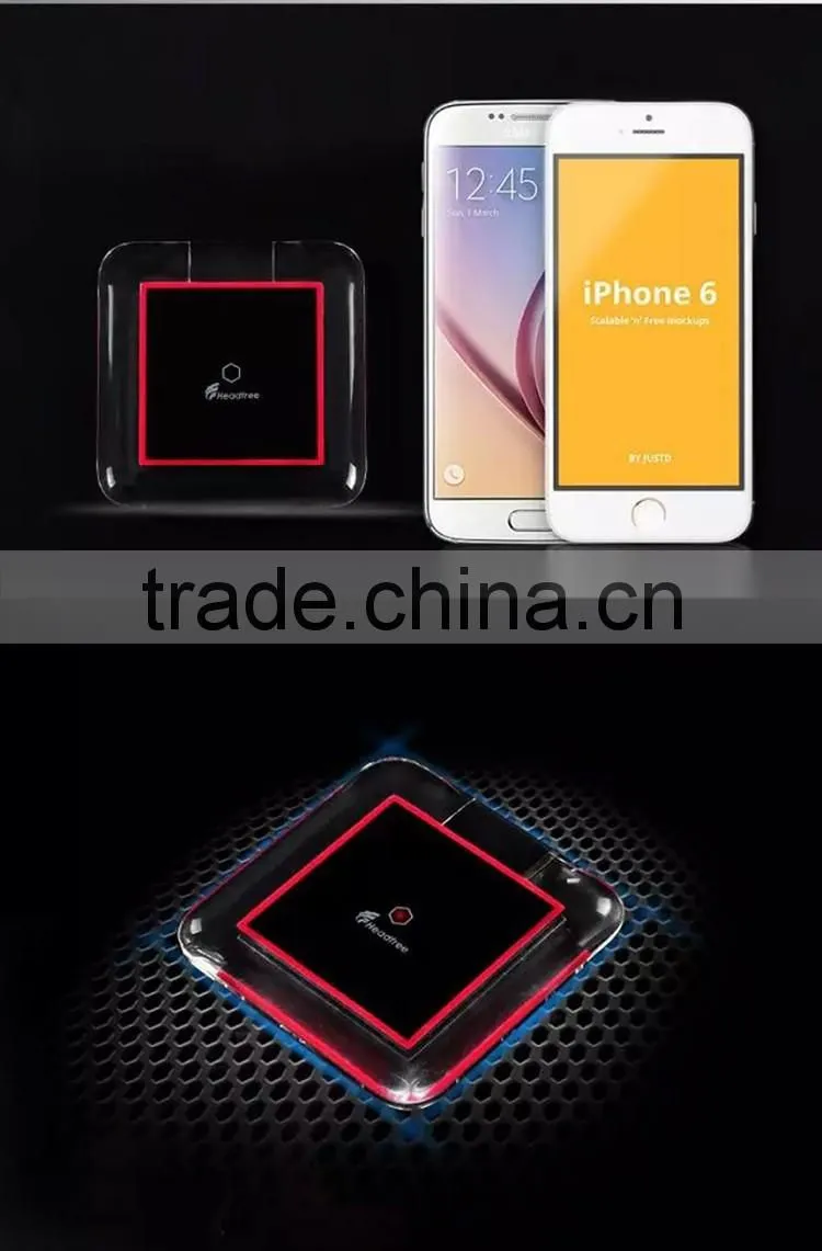 Transparent lighting QI univeral charger wireless phone charger for iPhone 6