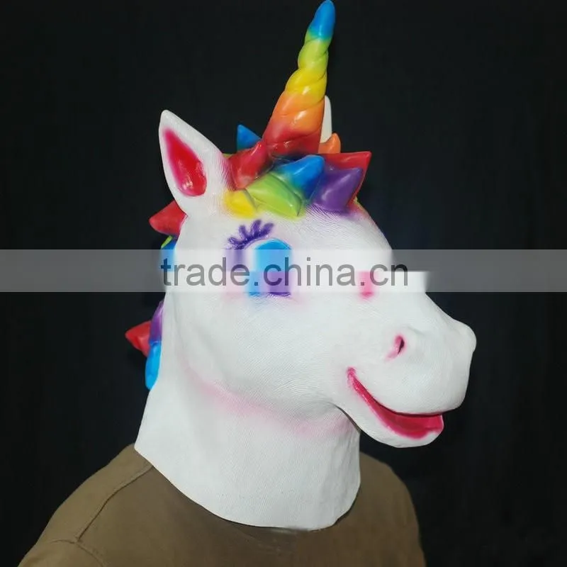 New design Fancy Full Head Animal Horse Latex mask Halloween Party Mask