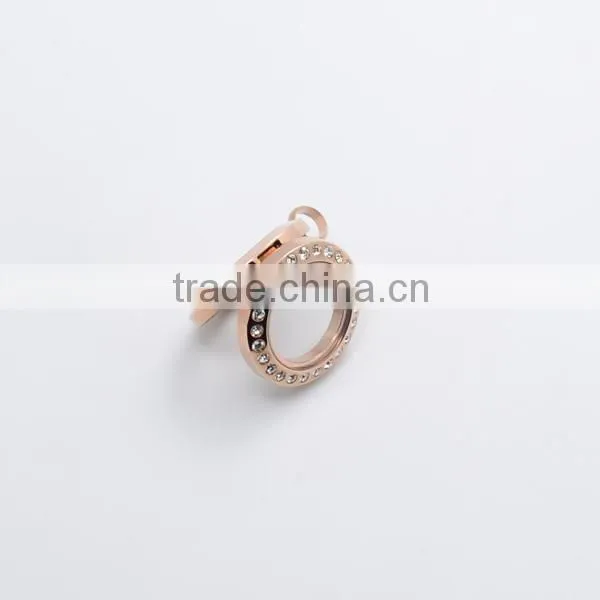 Best quality Diy 20mm round crystal silver/gold magnet glass memory charms floating locket