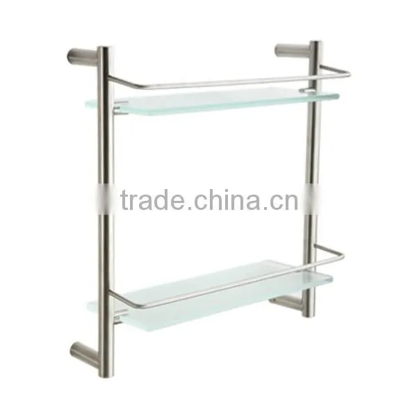 China Supplier Brass Toilet Accessories Bathroom Shelf bathroom glass shelf