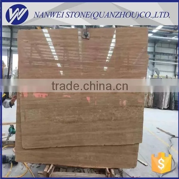 Top polished brown color travertine marble noce travertine marble slabs and tiles