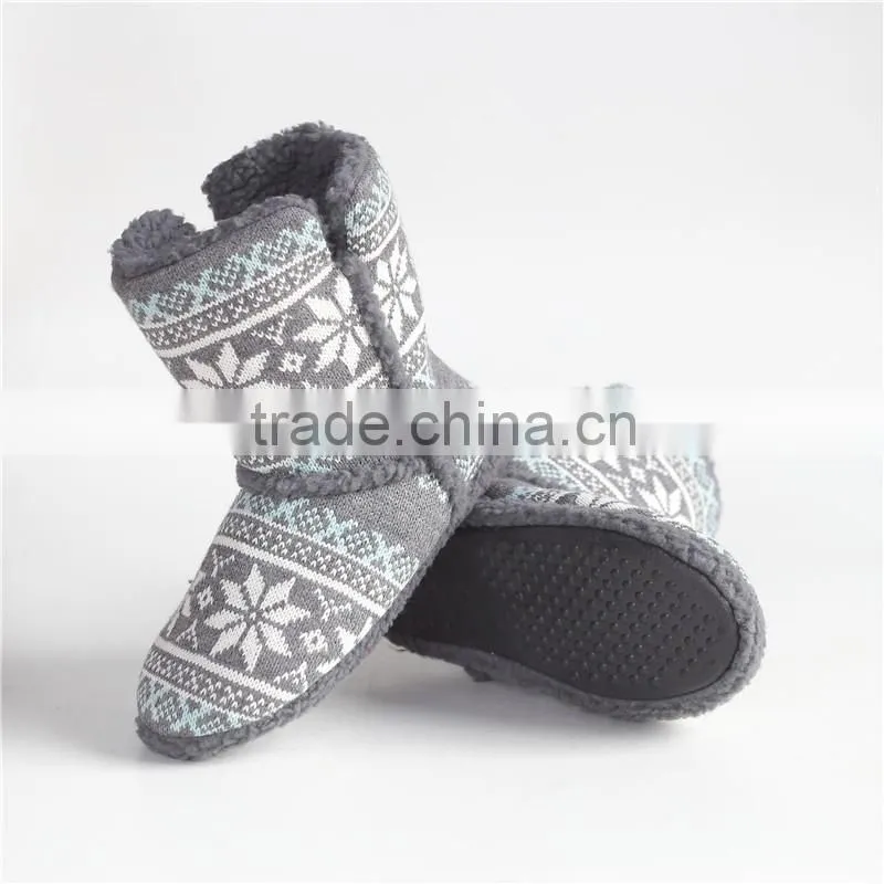 Ladies classical knitted flower slipper boot