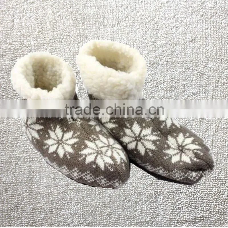 New Ladies Girls Knitted Lined Anti Slip/Skid Indoor Ankle Boot Slipper Socks non slip ankle socks