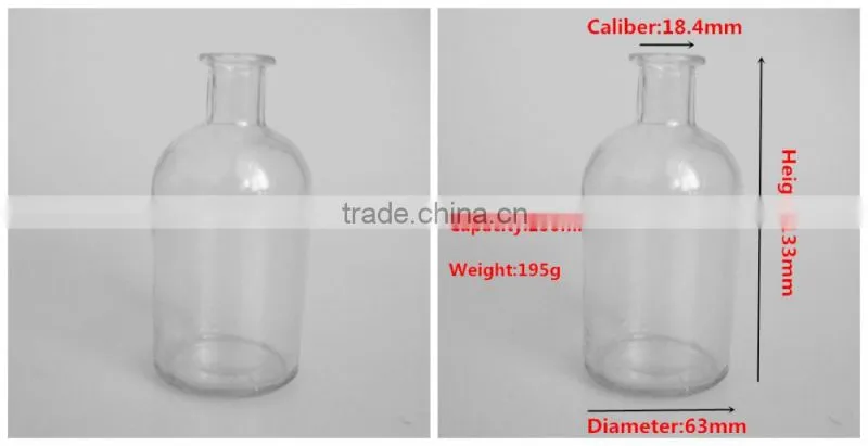 250ml Round transparent aroma glass bottle or diffuser bottle with lid