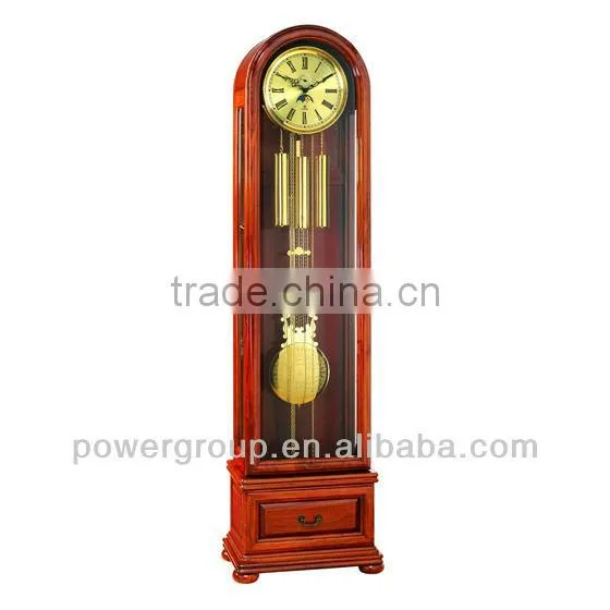 Round shape grandfather clock Golden clock face and solid wood German made Hermle movement Competitive price MG2380MA