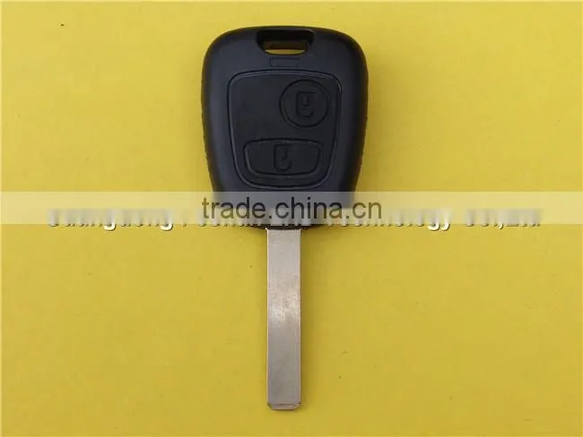 Wholesale 2 button remote key shell for peugeot car key with 307 blade and logo
