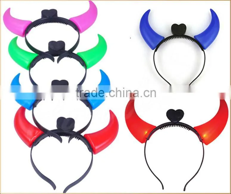 Factory supply cheap halloween led light up devil horns
