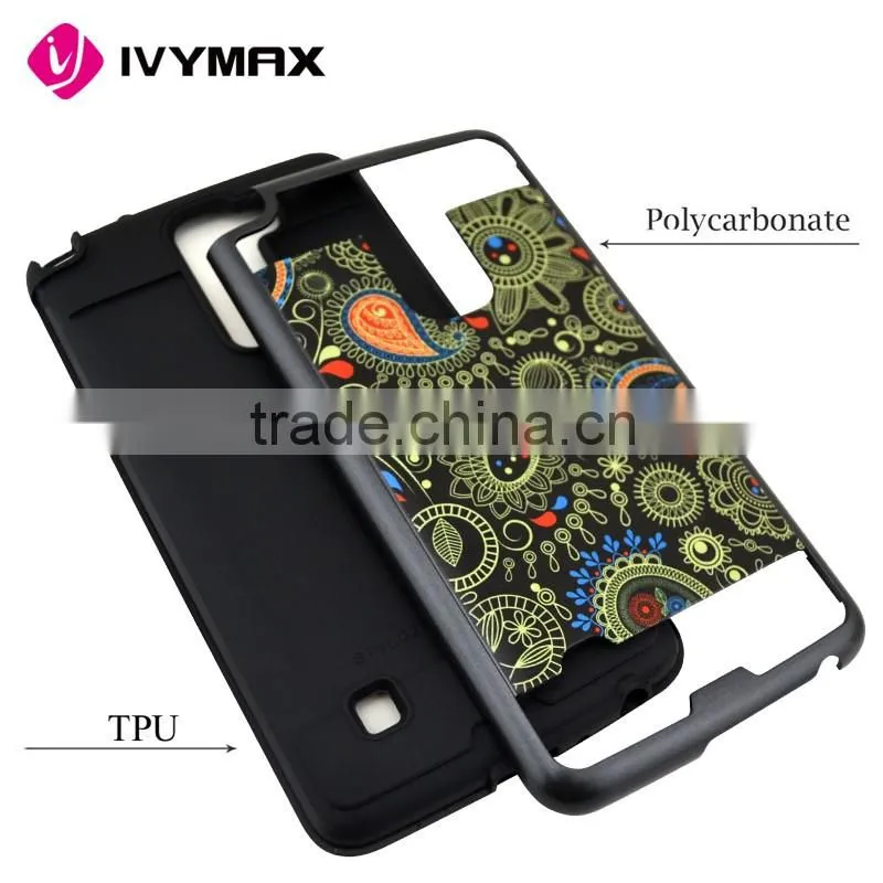 New design black small panda brushed tuff trooper hybrid protector cover case for LG stylo 2 plus MS550 K530 K536