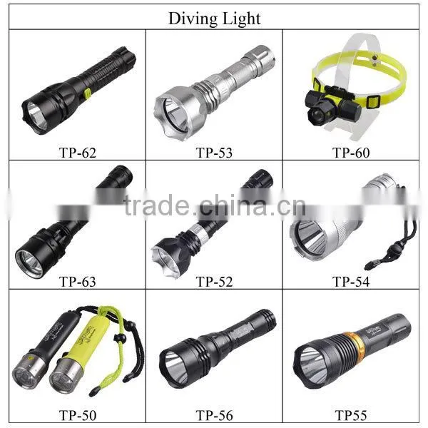 IP68 Powerful Ultra Bright T6 LED Waterproof Diving Flashlight
