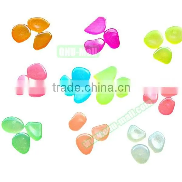 Colorful Man-made Pebbles Luminous Stone, Night Light Stones for Garden Walkway Decorative