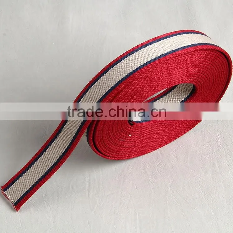 Hangzhou factory custom striped webbing tape for outdoor packbags