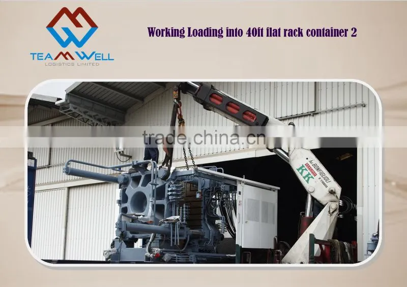 Oversize plastics machinery flat rack container project of Hong Kong Logistics