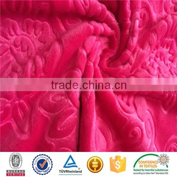 3D embossed velvet pillow cover fabric for upholstery curtain fabric