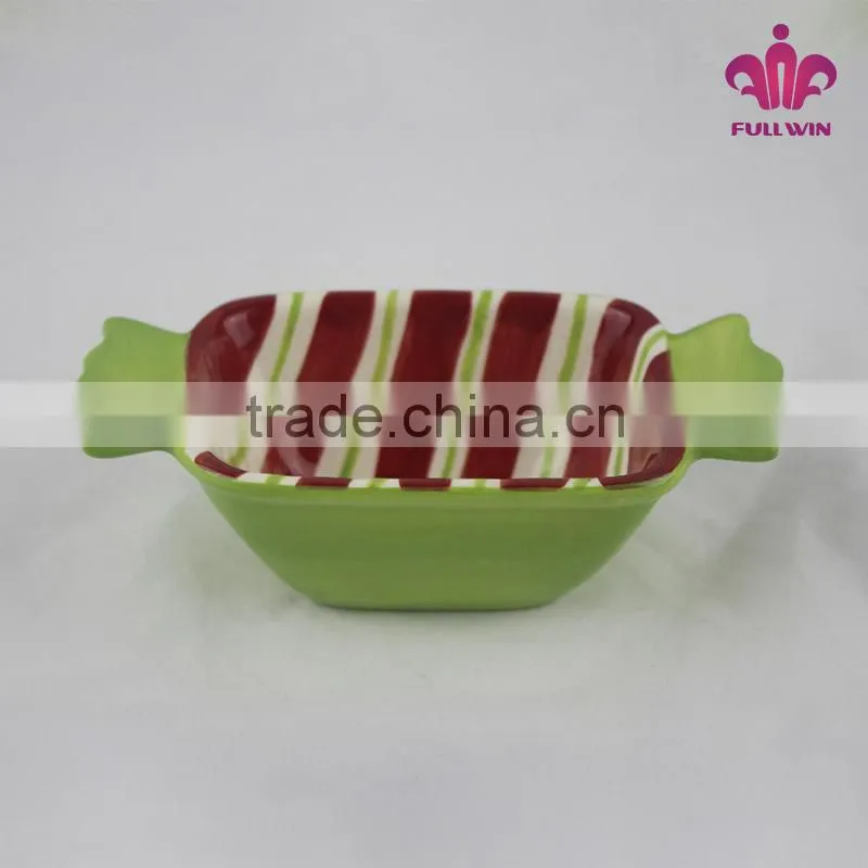 Candy stripes ceramic bowl