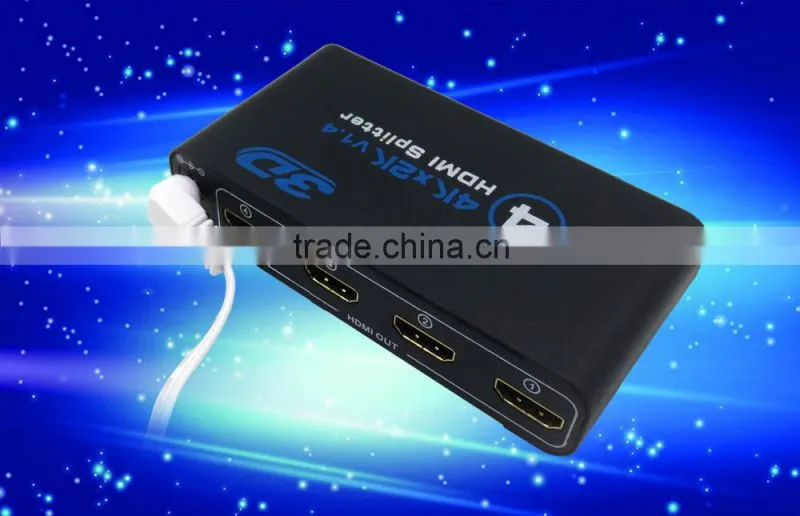 1x4 HD MI 2.0 Splitter 4K 1080P 4 port H DMI Splitter 1 in 4 0ut Audio Video Converter Support HDCP 3D with 5V Power adpter