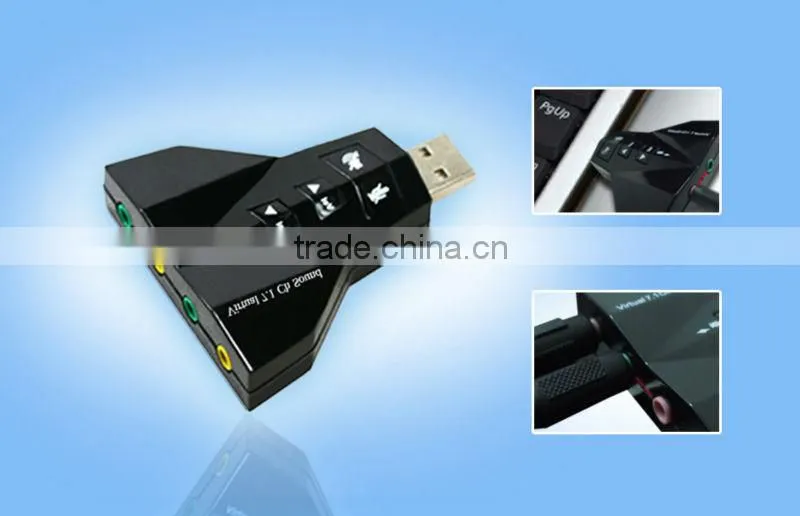 USB 2.0 7.1 Channel 3D Audio microphone Sound Card Adapter Splitter