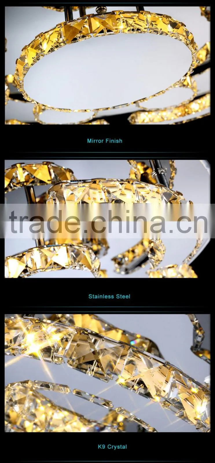 59W 230V LED Ceiling Lamp Modern SMD5730 Luxury Crystal Ceiling Lights