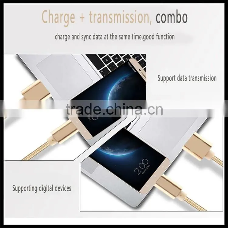 2016 Fashion Type-C to USB2.0 Data and charging sync braided cable