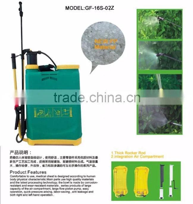 16L 2016 New design farm manual portable water sprayer/pump sprayer