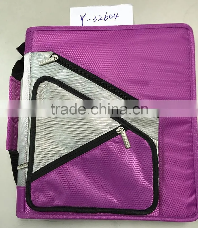 2016 New Design Customized Zipper Binder Folder ,2Inch 3Ring Zipper Binder